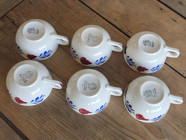 Boerenbont Boch set 6x thee kop en schotel (zwarte stempel)