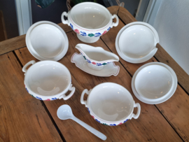 Oud Boerenbont Societe Ceramique 483a zeldzaam Kinderservies 5-delig