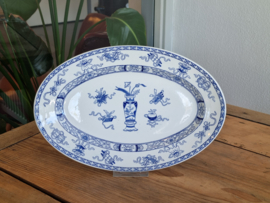 Potiche blauw Societe Ceramique ovale Schaal middel 32,5 cm