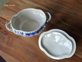 Boch BFK decor Dordrecht blauw grootste Dekschaal Terrine
