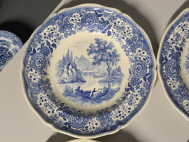 Villeroy en Boch Burgenland blauw set 6x diep bord 25 cm