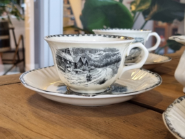 Landschap Zwart Societe Ceramique Koffieservies 6-pers. (hoekig model)