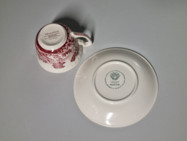 Villeroy en Boch Rusticana rood set 8x Koffie Kop en schotel