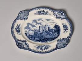 Engels blauw Johnson Bros Old Britain Castles Serveerschaal 26 cm