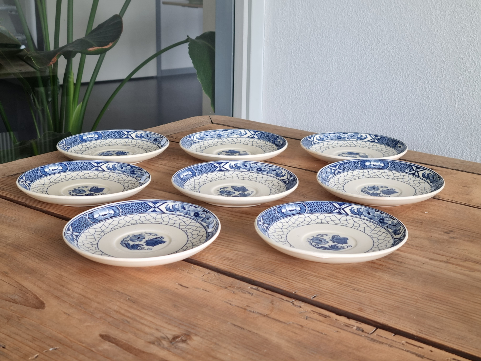 Societe Ceramique Butterflij set 8x kop en schotel
