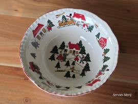 Engels Mason's Christmas Village 1983 Kerstservies hoge schaal 23,5 cm (craquelee)