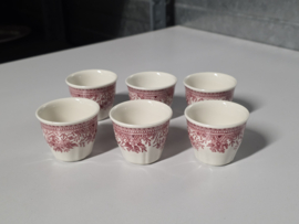 Villeroy en Boch Fasan rood Set 6x laag eierdopje (Zeldzaam)