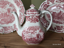 Engels rood Enoch Wedgwood Royal Homes Of Britain ontbijtservies 6 personen