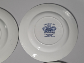 Engels blauw Mix & Match Set 6x ontbijtbord 19,5 - 20,5 cm