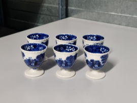 Engels Copeland Spode's Tower blauw Set 6x Eierdopje