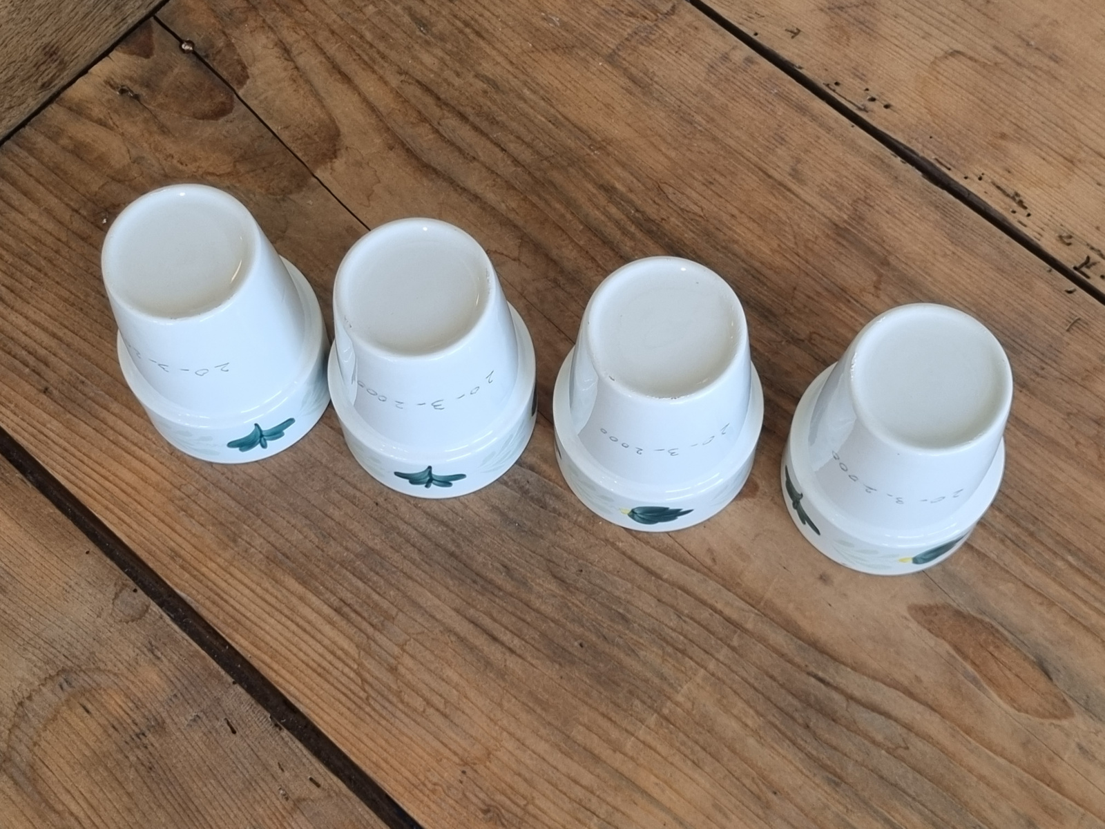 Royal Boch Aquarelle set 4x Beker Mok met datum 20-3-2000 (Bijzondere Uitgave)