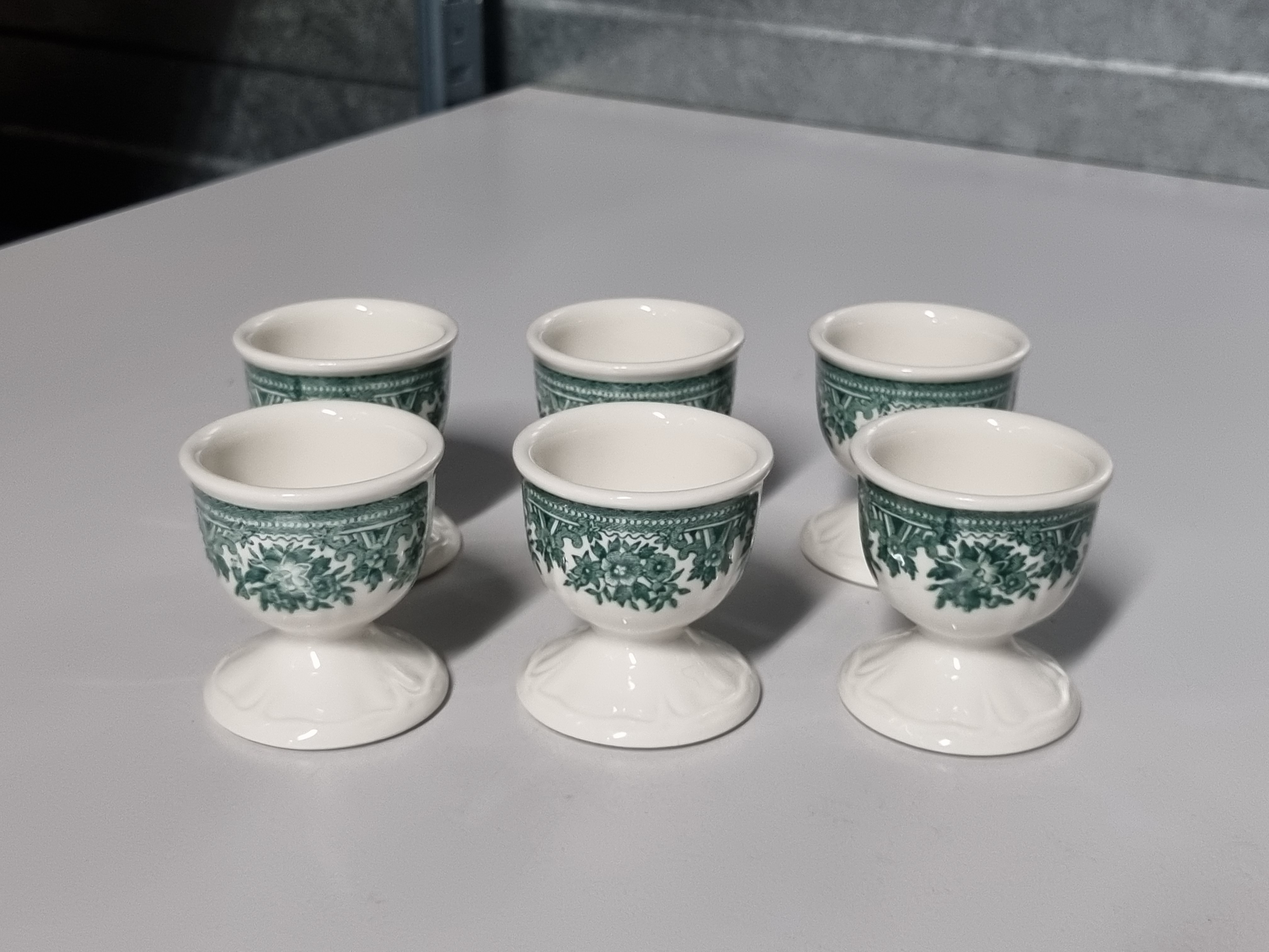 Villeroy en Boch Fasan groen set 6x Eierdopje