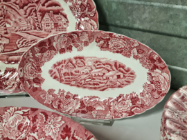 Engels rood Woods Ware compleet eetservies 6 personen 24 delig