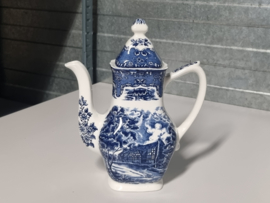 Engels blauw Grindley Country Inns koffiepot theepot 18 cm