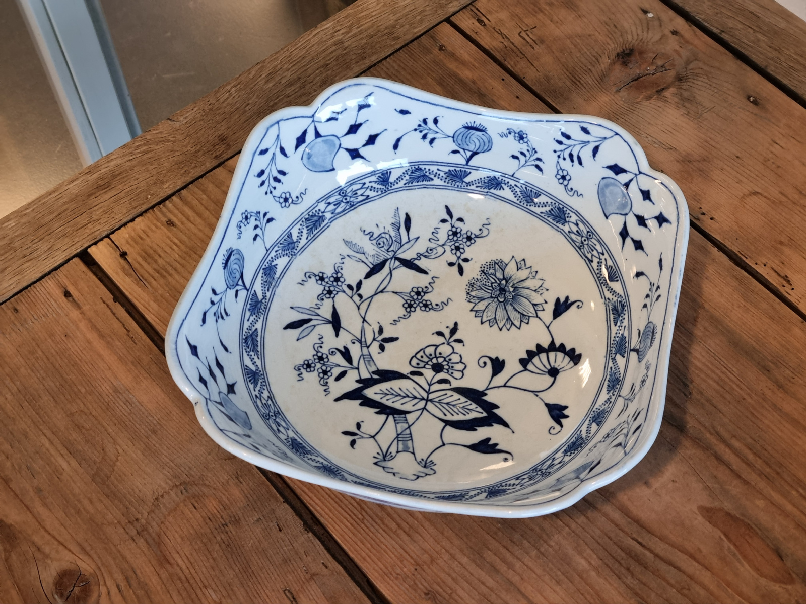 Zwiebelmuster Regout hoge vierkante schaal 27 cm
