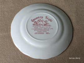 Engels rood Grindley Country Style gebaksbord 15 cm