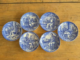 Engels blauw Enoch Wedgwood set 6x onderzetter