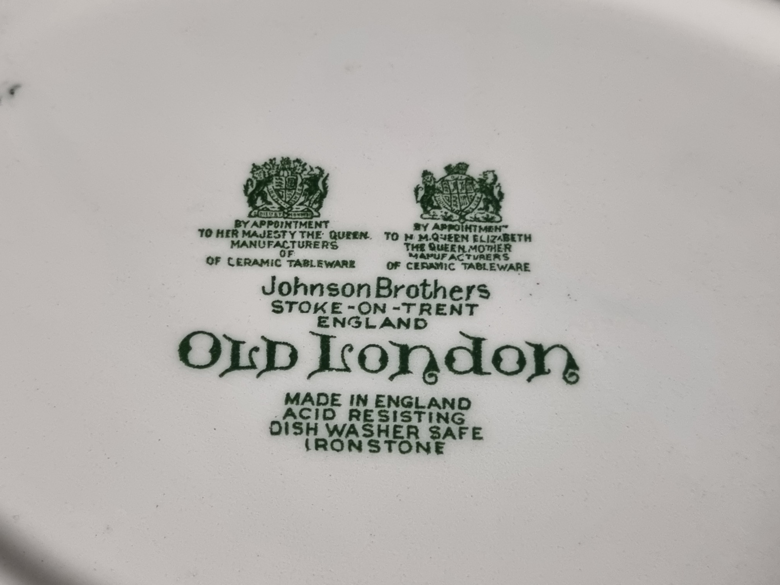 Engels groen Johnson Brothers Old London serveerschaal 34,5 cm