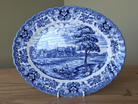 Engels blauw Olde Country Castles ovale schaal 30 cm