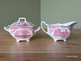 Engels rood Johnson Bros Old Britain Castles Roomstelletje (grootste model)
