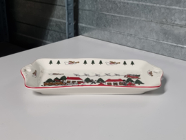 Engels Mason's Christmas Village 1796 Kerstservies Serveerschaal (rechthoek)