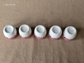 Engels rood Grindley Country Style set 5x eierdopje