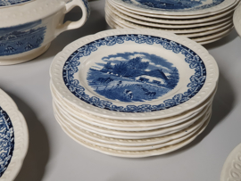 Boerenhoeve blauw Societe Ceramique Eetservies 8-pers.