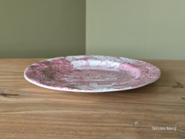 Engels rood Crown Ducal Bridge Scenes Pannenkoekenbord 28,5 cm