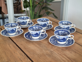 Petrus Regout decor Vinktoren set 6x Kop en Schotel