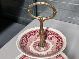 Enoch Wedgwood Mason's Vista rood Etagere 3-laags