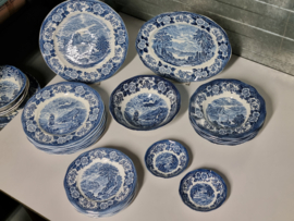 Engels blauw Enoch Wedgwood Lochs of Scotland serviesset 23 delig