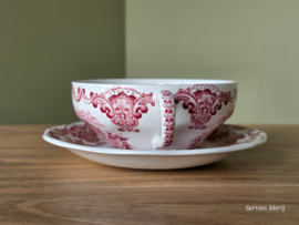 Engels rood Enoch Wedgwood Royal Homes Of Britain soepkom met schotel