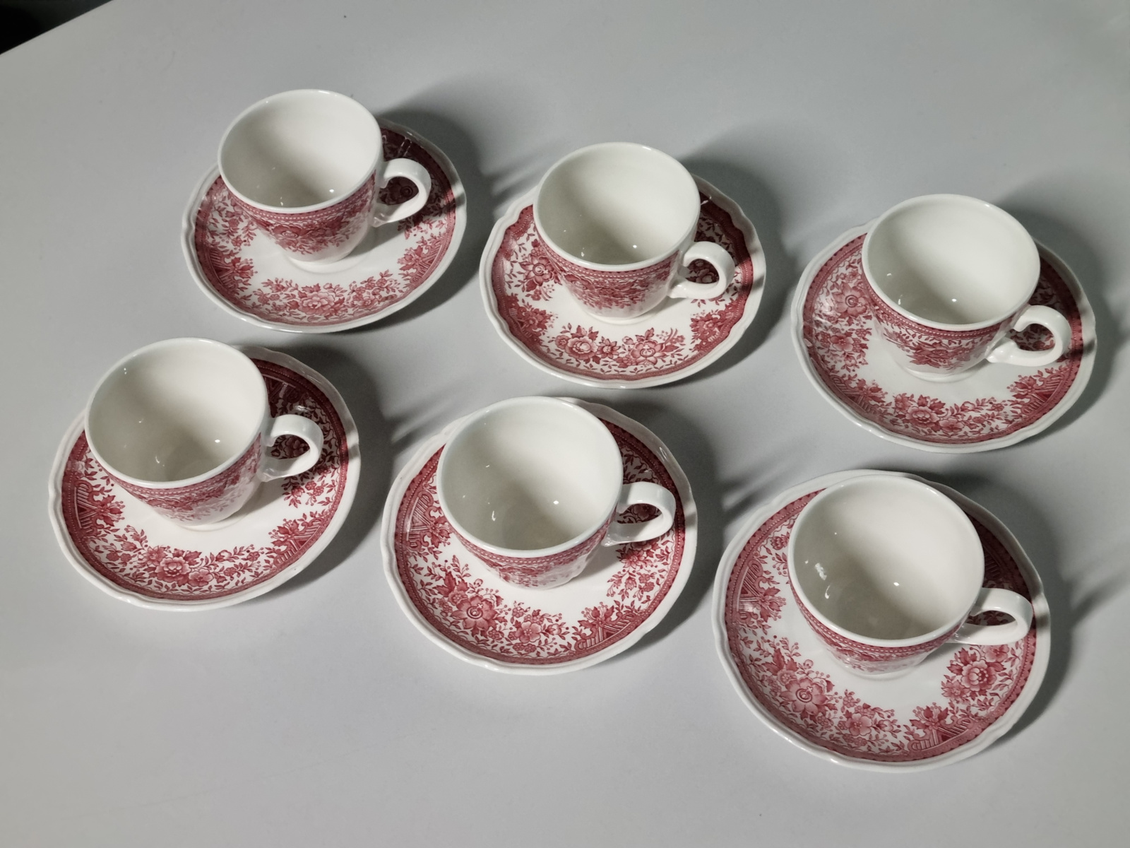 Villeroy en Boch Fasan rood set 6x Koffiekop met schotel
