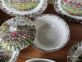 Engels bruin ingekleurd Jachtservies Myott's Country Life Eetservies 8 personen
