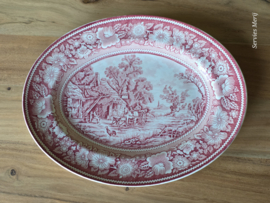 Engels rood W.R. Midwinter Rural England ovale schaal 30 cm