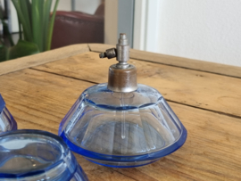 Glas Vintage Kaptafel setje donkerblauw 3 delig