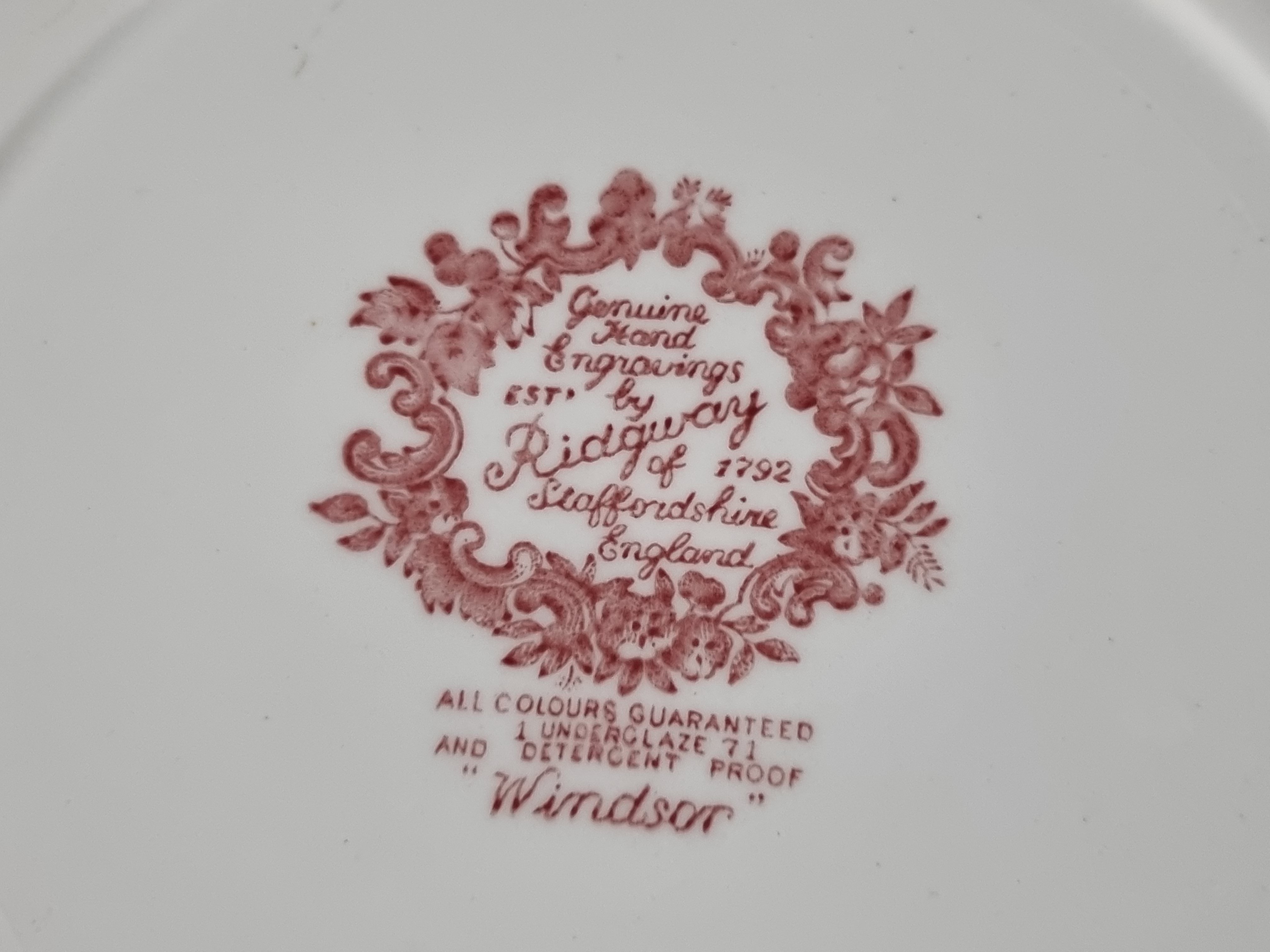Engels rood Ridgway Windsor plat dinerbord 25 cm