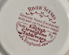 Engels rood English Ironstone Tableware River Scenes koffiepot theepot 19,5 cm