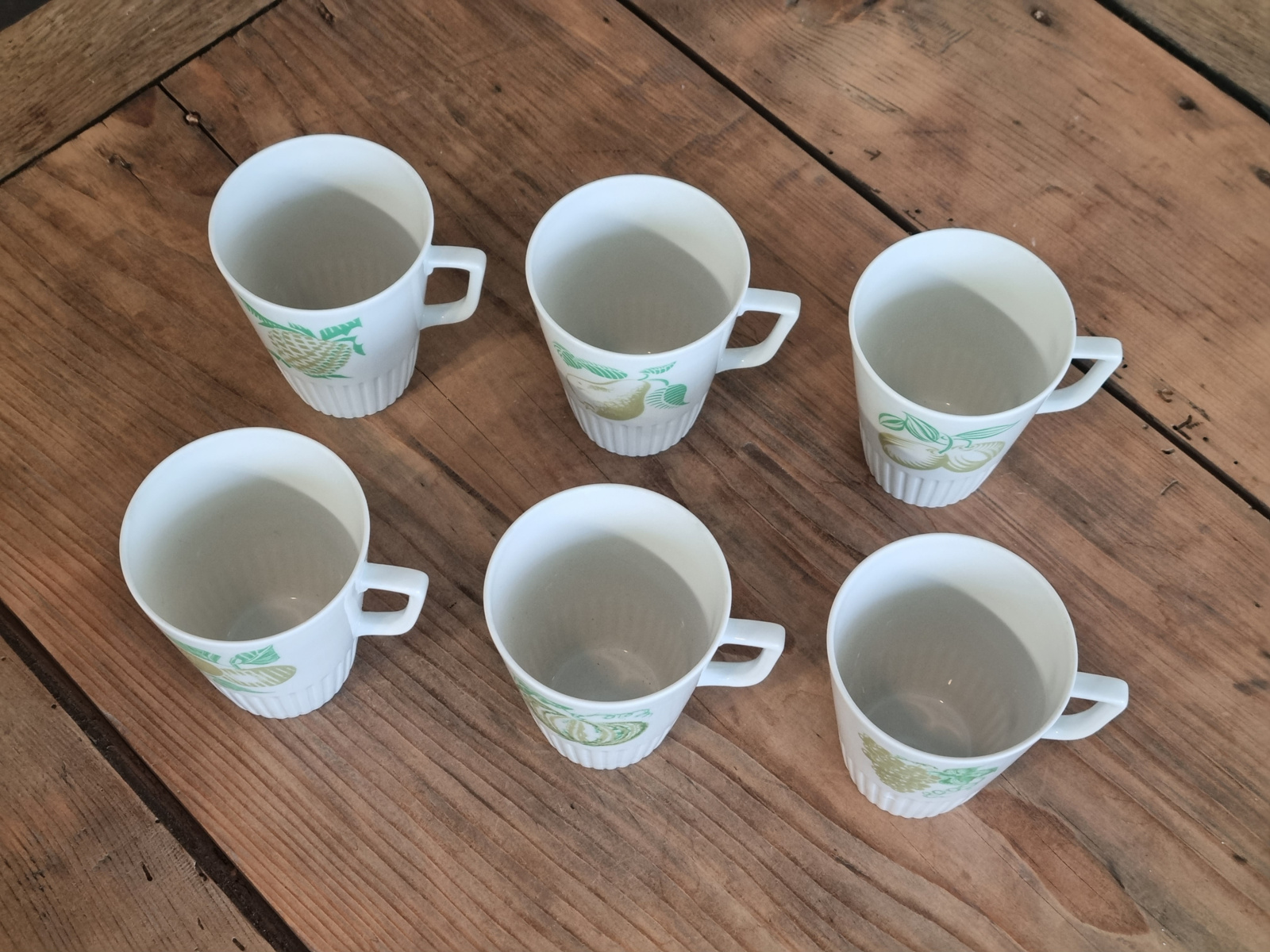 Vintage Mosa set 6x Mokje (afb. fruit)
