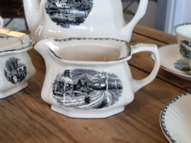 Landschap Zwart Societe Ceramique Koffieservies 6-pers. (hoekig model)