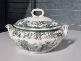 Villeroy en Boch Burgenland groen dekschaal terrine met uitsparing lepel