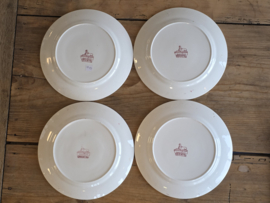 Petrus Regout decor Oriental set 4x dinerbord 23 cm