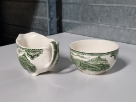 Engels groen Johnson Bros Old Britain Castles roomstel