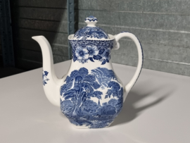Engels blauw Enoch Wedgwood Woodland Koffiepot 18 cm
