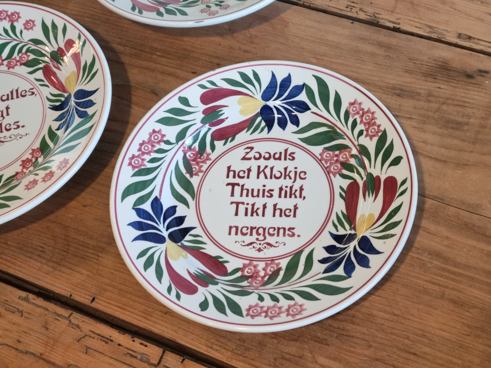 Set 6x wandbord Boerenbont Handelsmerk Nederland