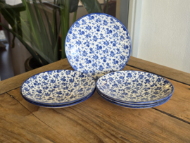 Petrus Regout Annam blauw set 6x schotel 14,5 cm