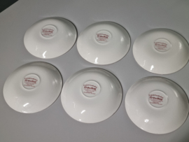 Engels rood Grindley Country Inns set 6x Koffie kopje met schotel (witte binnenkant)