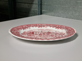 Engels rood 17th Century England Royal Tudor Ware Staffordshire ovale schaal 31 cm