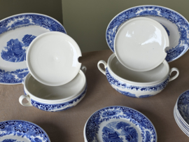 Regout Castillo blauw compleet eetservies 6 personen (rond model)