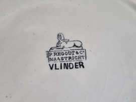 Petrus Regout decor VLINDER Plat Dinerbord Ø 23,5 cm